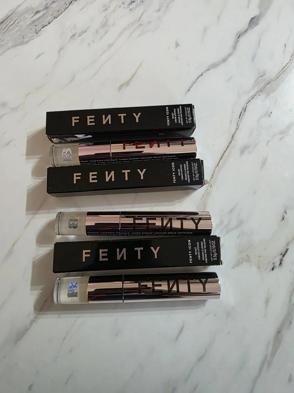 Fenty Beauty Velvet Liquid Lipstick in Black Box with Rose Gold Logo